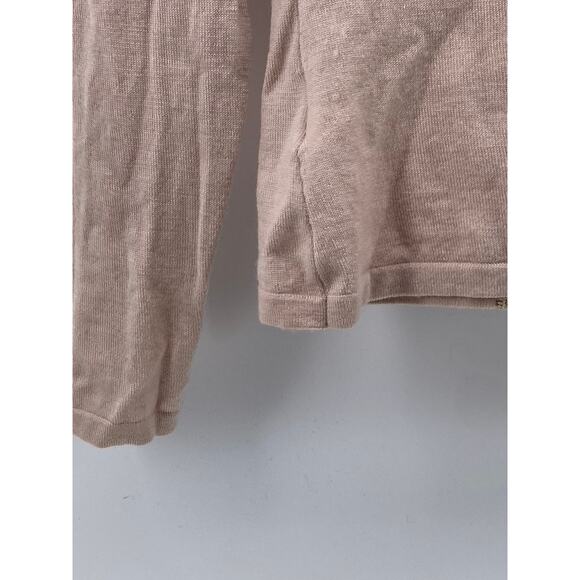 ARMAND VENTILO Women's Light Pink-Beige Wool-Blend V-Neck Lace-Trim Sweater SZ M - Picture 6 of 10